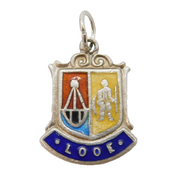 Sterling Silver Enamel Looe Souvenir Charm Pendant Vintage c1970s