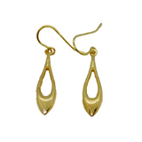 Pair of Sterling Silver 9ct Gold Filled Peardrop Dangly Earrings Modern c2000