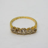 Edwardian 18ct Gold & 0.4ct Diamond Graduating Band Ring Antique c1910
