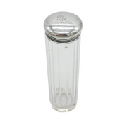 VIctorian Sterling Silver Lion Crested Cut Glass Vanity Jar Antique 1876 London