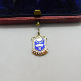 Sterling Silver and Enamel Henley Travel Shield Charm Pendant Vintage c1970