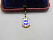 Sterling Silver and Enamel Henley Travel Shield Charm Pendant Vintage c1970