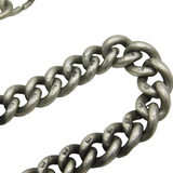 Victorian Sterling Silver Graduating Watch Chain & Plated Pocket Watch Antique