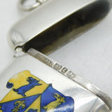 Victorian Sterling Silver Enamel Trinity College, Oxford Vesta Case Antique 1893