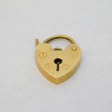 9ct Yellow Gold Padlock Heart Charm or Clasp Vintage 1975 London