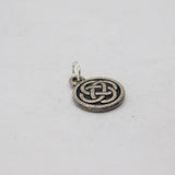 Sterling Silver Celtic Knot Round Disc Charm Pendant Vintage c1970s
