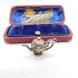 Sterling Silver Opening Teapot Charm Pendant Vintage c1970