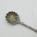 Victorian Sterling Silver Fairy & Snake Pattern Mustard Spoon Antique 1850