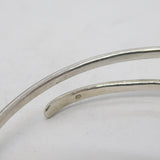Handmade Sterling Silver Planished Cabochon Garnet Bangle Bracelet Vintage