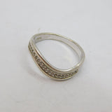 Sterling Silver Multi-Stone Spinel Wave Front Band Ring Modern c1990 Size R 1/2