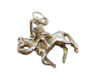 Sterling Silver Medieval Knight Charm Pendant Vintage c1970s