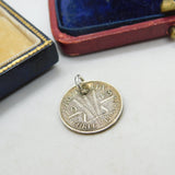 Sterling Silver Three Pence Australia Charm Pendant 1943