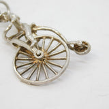 Sterling Silver Pennyfarthing Bicycle Large Charm Pendant Vintage c1970s