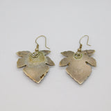 Pair of Sterling Silver Vine Leaf & Grapes Studio Drop Earrings Modern c1994