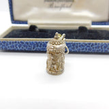 Sterling Silver Lidded Stein Tankard Charm Pendant Vintage c1970