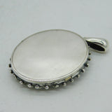 Large Victorian Sterling Silver Floral Monogram Locket Pendant Antique
