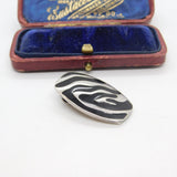 Sterling Silver & Enamel Large Swirl Charm Pendant Vintage c1970