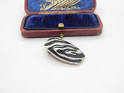 Sterling Silver & Enamel Large Swirl Charm Pendant Vintage c1970