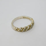 Sterling Silver CZ Wavy Pattern Dress Band Ring Modern c2000 Size M