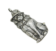 Sterling Silver Novelty Punch & Judy, Dog Toby Vesta Case Vintage London