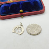 Sterling Silver 21st Birthday Lucky Horseshoe Charm Pendant Vintage c1970