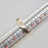 Sterling Silver Baltic Amber Patterned Band Studio Ring Modern c1990 Size R 1/2