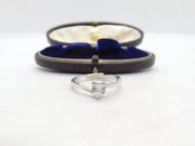 Sterling Silver Eternity Ring With Diamond Paste Vintage c1970 Size Q