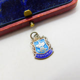 Sterling Silver and Enamel Hawkshead Travel Shield Charm Pendant Vintage c1970
