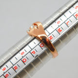 Rose-Gold On Sterling Silver CZ Crossover Dress Ring Vintage c2000 Size N 1/2