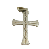 Sterling Silver Patterned Textured Cross Charm Pendant Vintage c1970