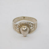 Sterling Silver Celtic Claddagh Style Sweetheart Ring Vintage c1970 Size S UK