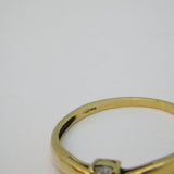 9ct Yellow Gold & 0.25ct Oval-Cut Diamond Soliatire Ring Vintage London