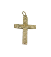 Sterling Silver Fred Manshaw Patterned Cross Charm Pendant Vintage 1963 London