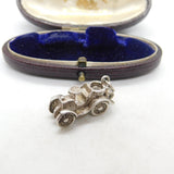Sterling Silver Old Fashioned Openable Auto Car Charm Pendant Vintage c1970