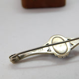 TLM Sterling Silver Morpho Butterfly Wing Bar Brooch c1920 Antique Art Deco