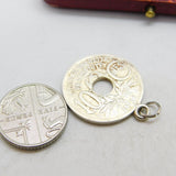 Silver Dipped Authentic French 1932 10 Centimes Charm Pendant