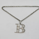 Victorian Sterling Silver Floral 'B' Initial Brandy Decanter Label Antique
