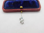 Sterling Silver Blue Topaz Swirl Charm Pendant Vintage c1970
