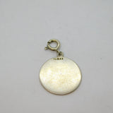 Sterling Silver Patterned Edge St Christopher Charm Pendant Vintage c1970s