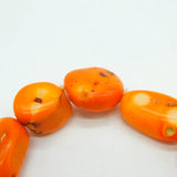 9ct Gold Clasp Pressed Amber Beaded Necklace Antique c1890 Victorian