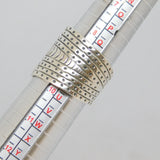 Sterling Silver Studio Style Graduating Wide Band Open Ring Vintage c1970 Size S