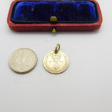 Sterling Silver Edward VII Threepence Coin Charm Pendant Vintage 1909