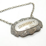 Silver Plated 'Sherry' Scallop Shell Decanter Label Antique c1900 Victorian