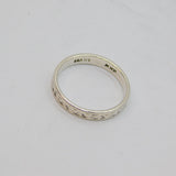 20th Century Sterling Silver Patterned Band Ring Vintage c1950 Size K 1/2
