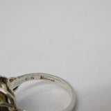 Sterling Silver Caithness Glass Set Signet Ring Vintage 1972 Birmingham