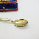 Aksel Holmsen Norwegian Sterling Silver Gilt & Enamel 'Mandal' Souvenir Spoon