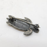 Sterling Silver Sea Turtle Brooch Pin Vintage c1970s