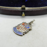 Sterling Silver Harrogate Traveller Shield Charm Pendant Vintage c1970