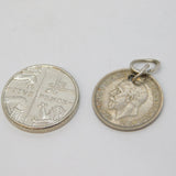 Sterling Silver 1934 Threepence Coin Charm Pendant Antique Art Deco
