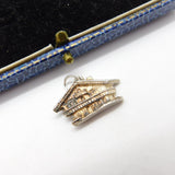 Sterling Silver Alpine Ski Chalet Charm Pendant Vintage c1970